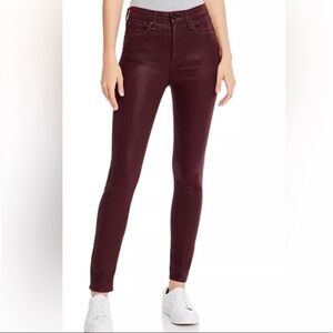 Rag & Bone Nina High Rise Ankle Skinny Coated Wine Size 24